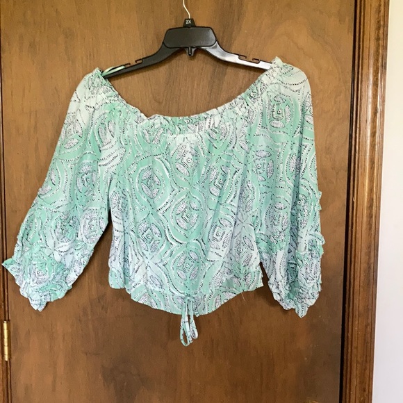 LC Lauren Conrad peasant boho vibe top casual printed cottagecore XXL - Picture 1 of 17